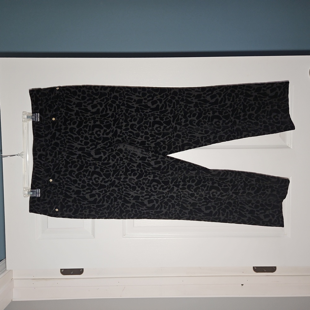Anne Kline Black Leopard Print Pant/Legging - Size L